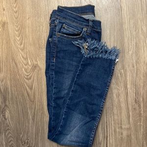 Free People size 27 fringe jeans